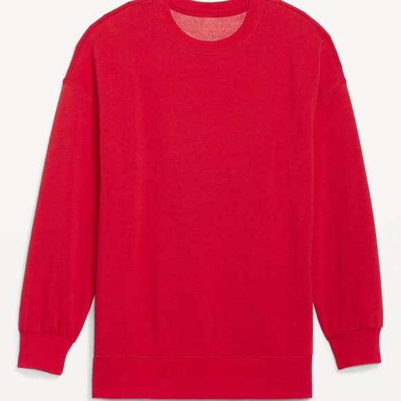 NWT OLD NAVY Oversized Boyfriend Garment-Dyed Tunic Sweatshirt Color: Robbie Red - Picture 1 of 6